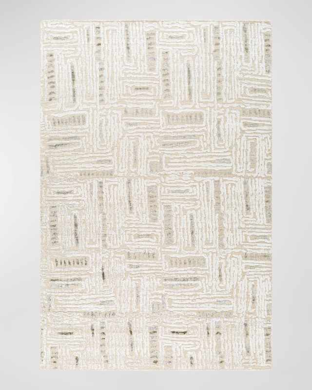 Amina Beige Hand-Knotted Rug, 9' x 12'